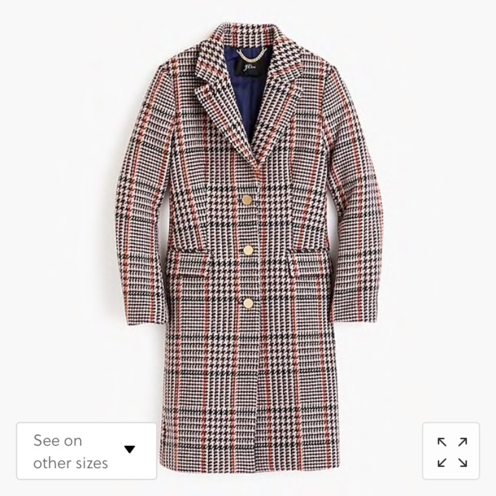 J Crew NWT single breasted top coat.